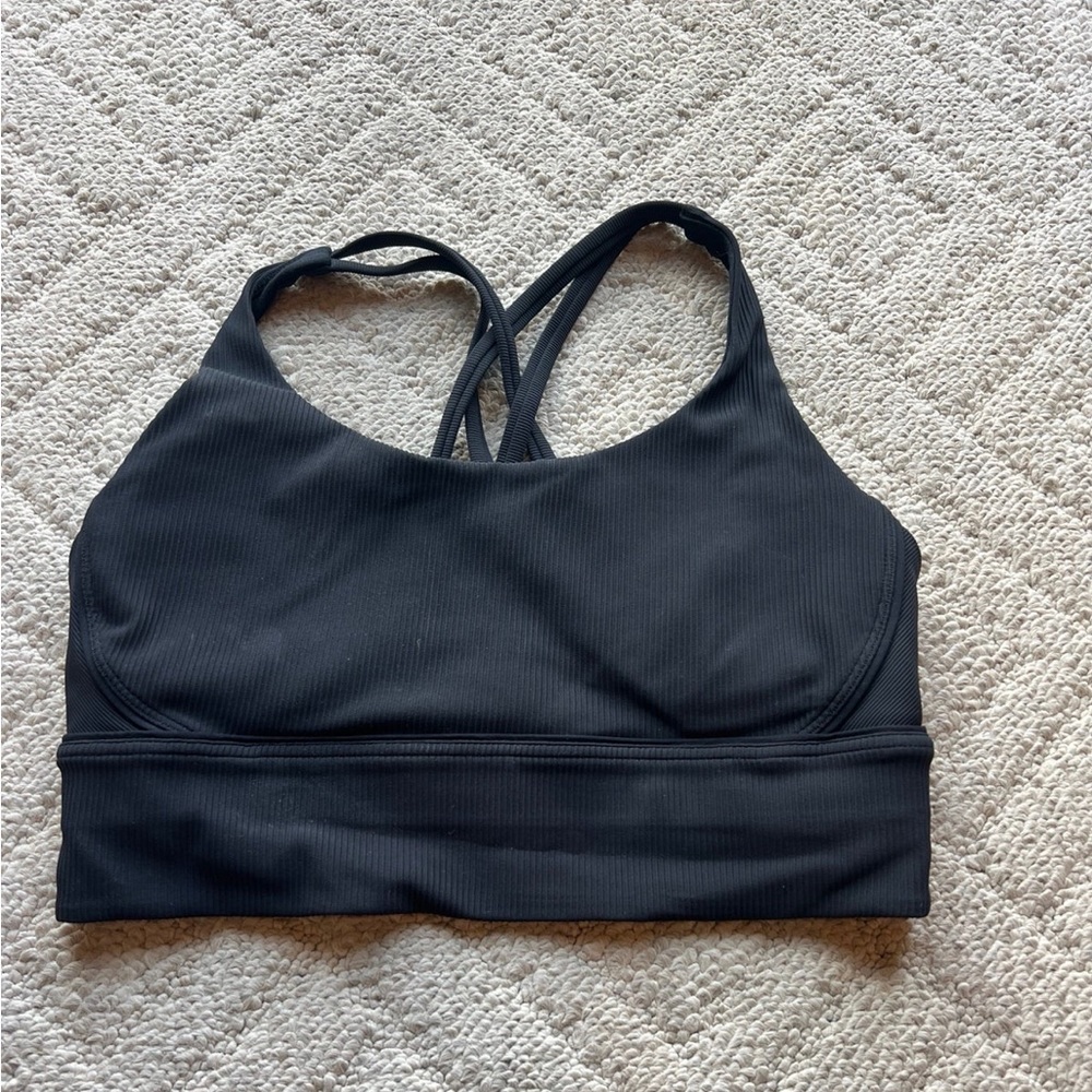 Lululemon energy bra longline ribbed size 10 black